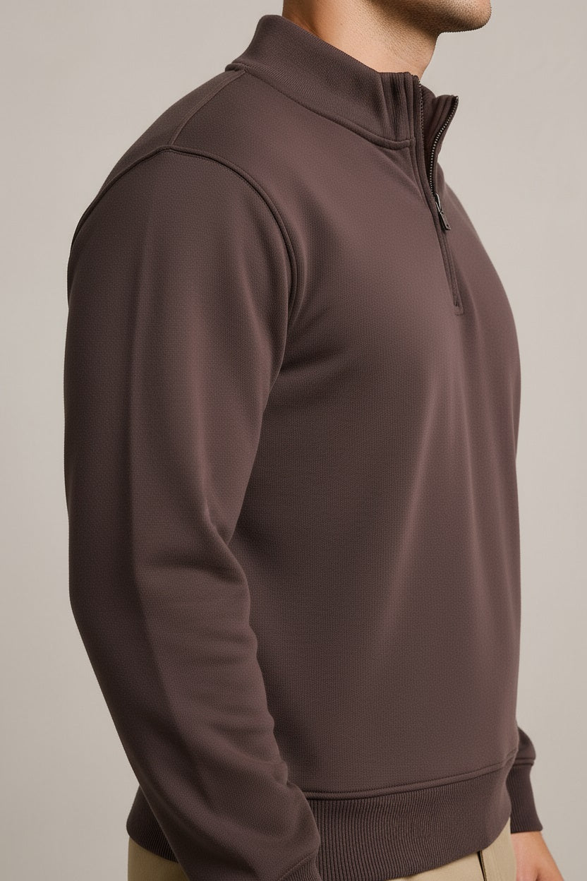 Octave Men Solid High Neck Sweatshirt