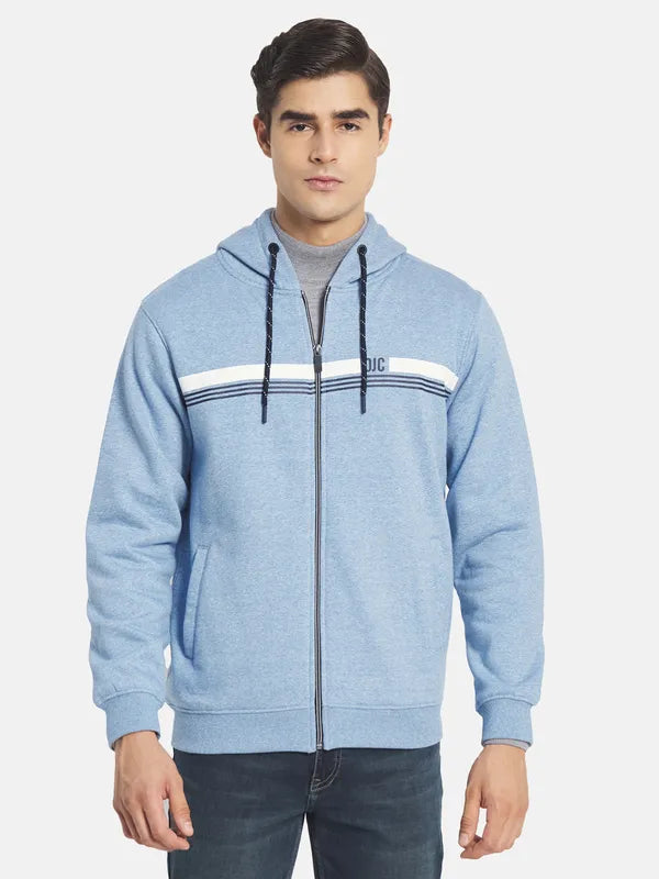 Octave Men Blue Hooded Sweatshirt