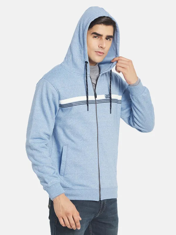 Octave Men Blue Hooded Sweatshirt