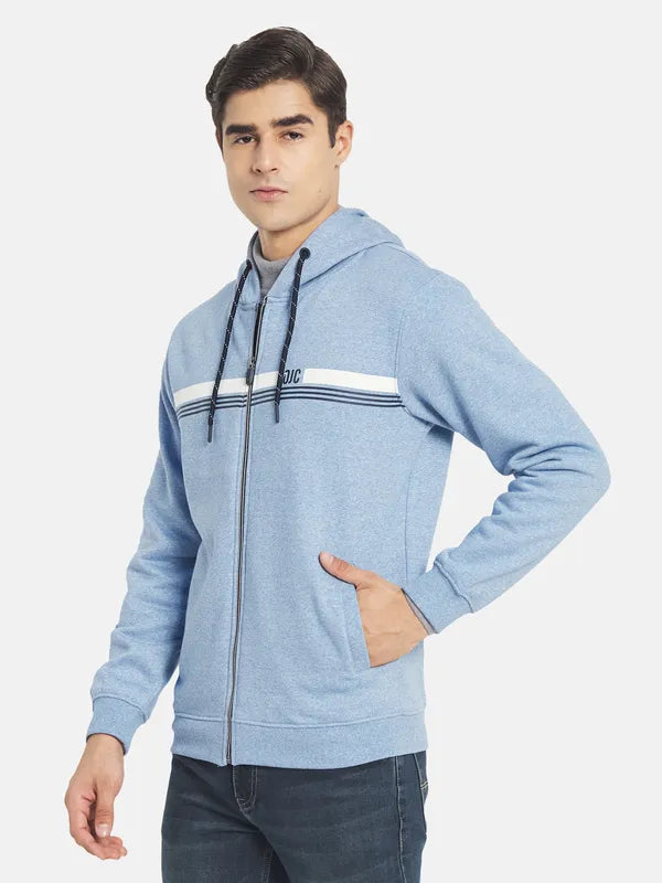 Octave Men Blue Hooded Sweatshirt