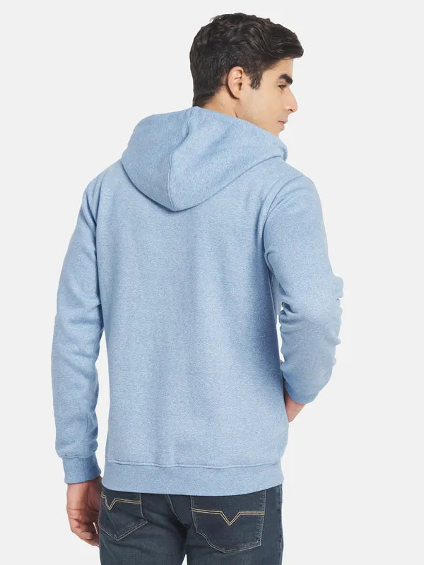 Octave Men Blue Hooded Sweatshirt