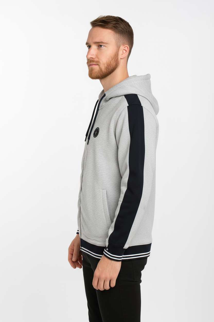 Octave Men Front-Open  Hooded Sweatshirt