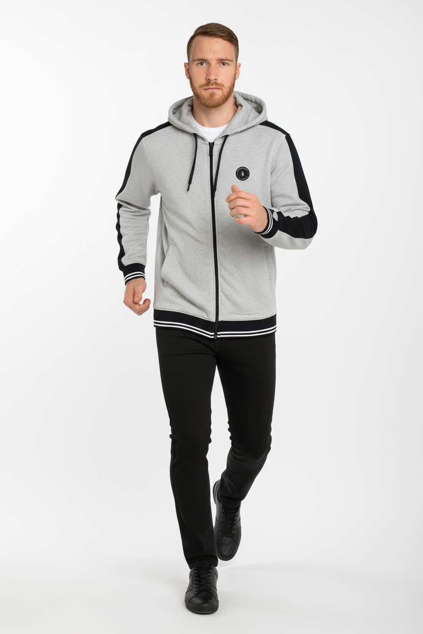 Octave Men Front-Open  Hooded Sweatshirt