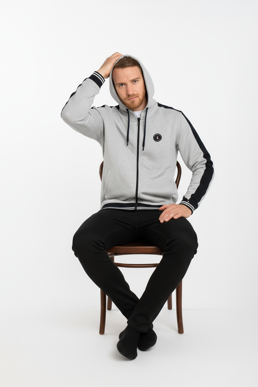 Octave Men Front-Open  Hooded Sweatshirt