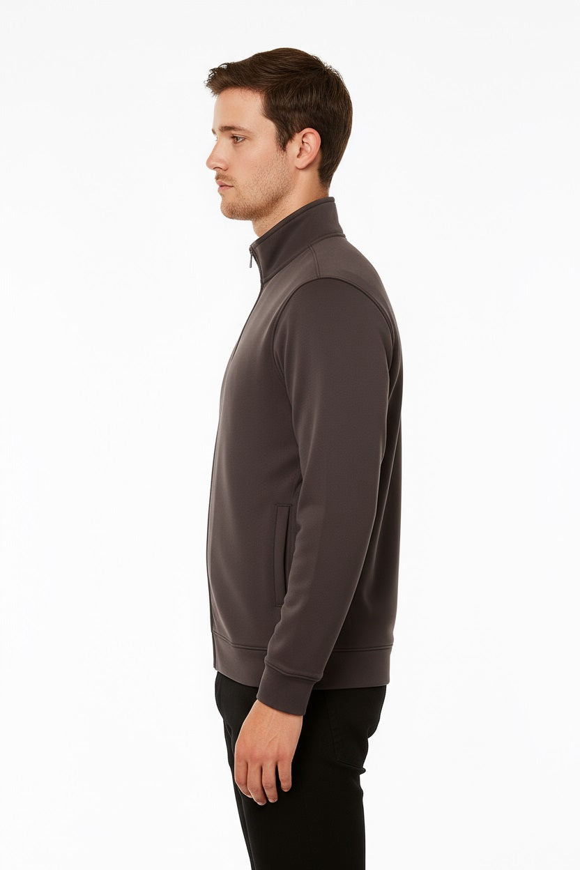 Octave Men Espresso Solid High Neck Sweatshirt