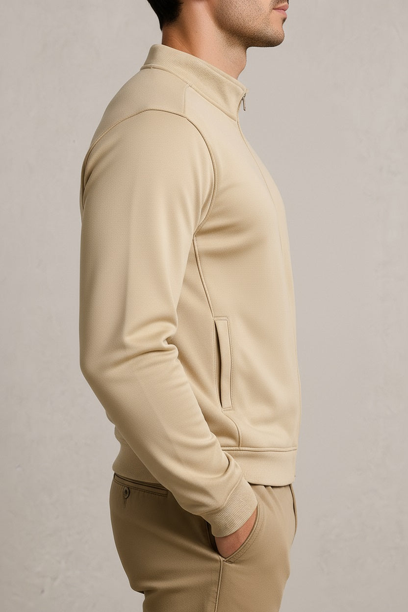 Octave Men Natural Solid High Neck Sweatshirt