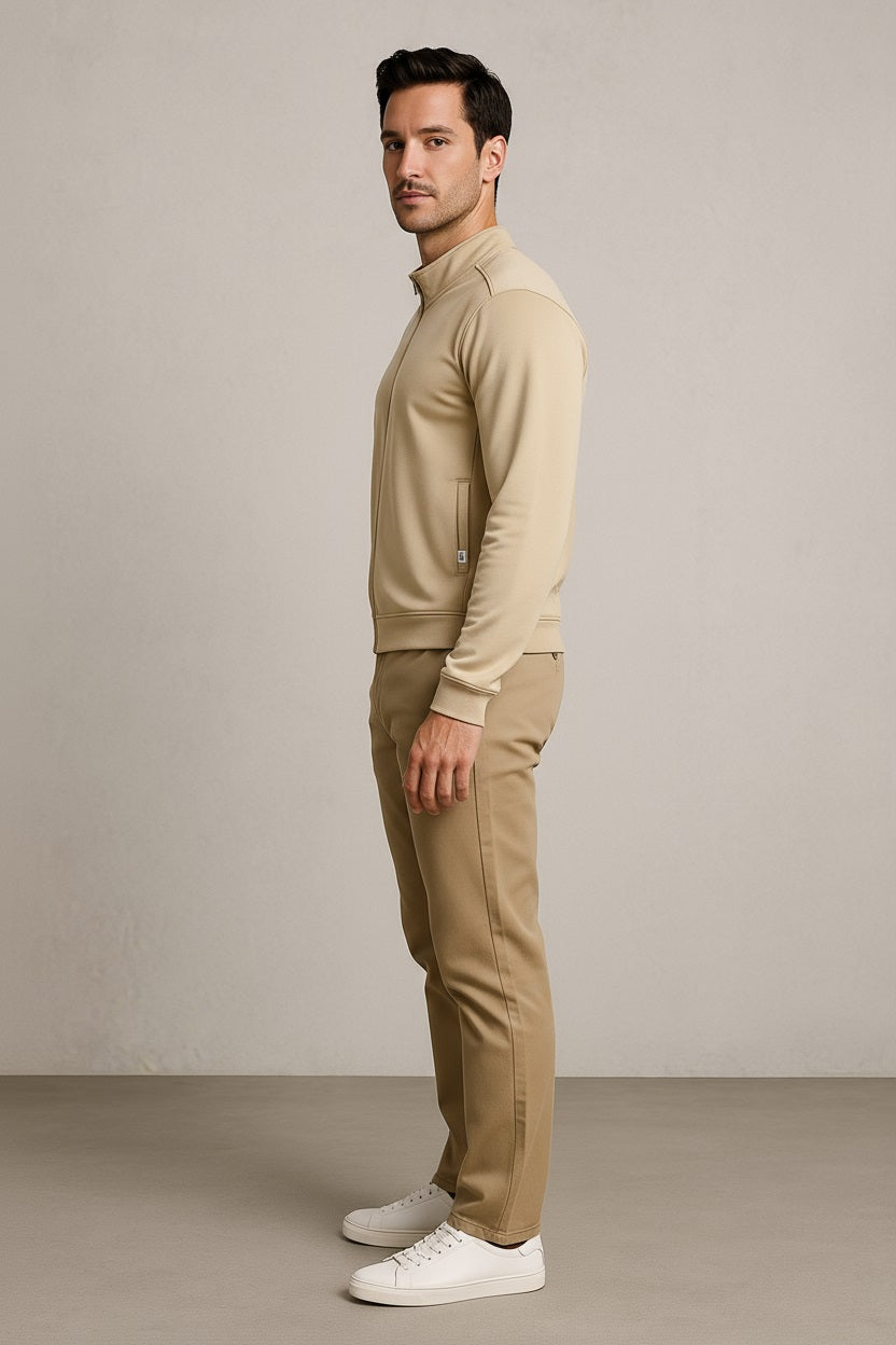 Octave Men Natural Solid High Neck Sweatshirt