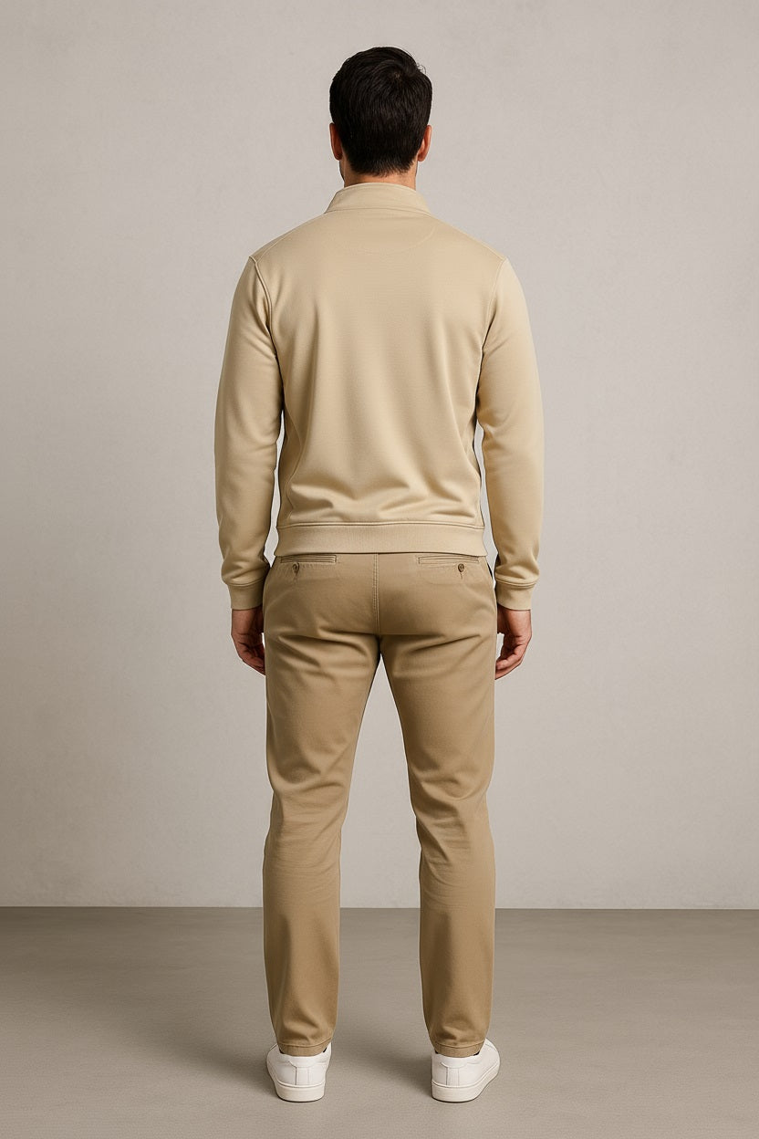 Octave Men Natural Solid High Neck Sweatshirt
