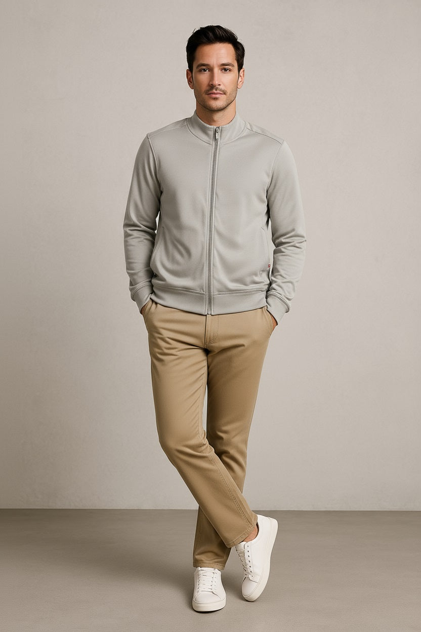 Octave Men Solid High Neck Sweatshirt