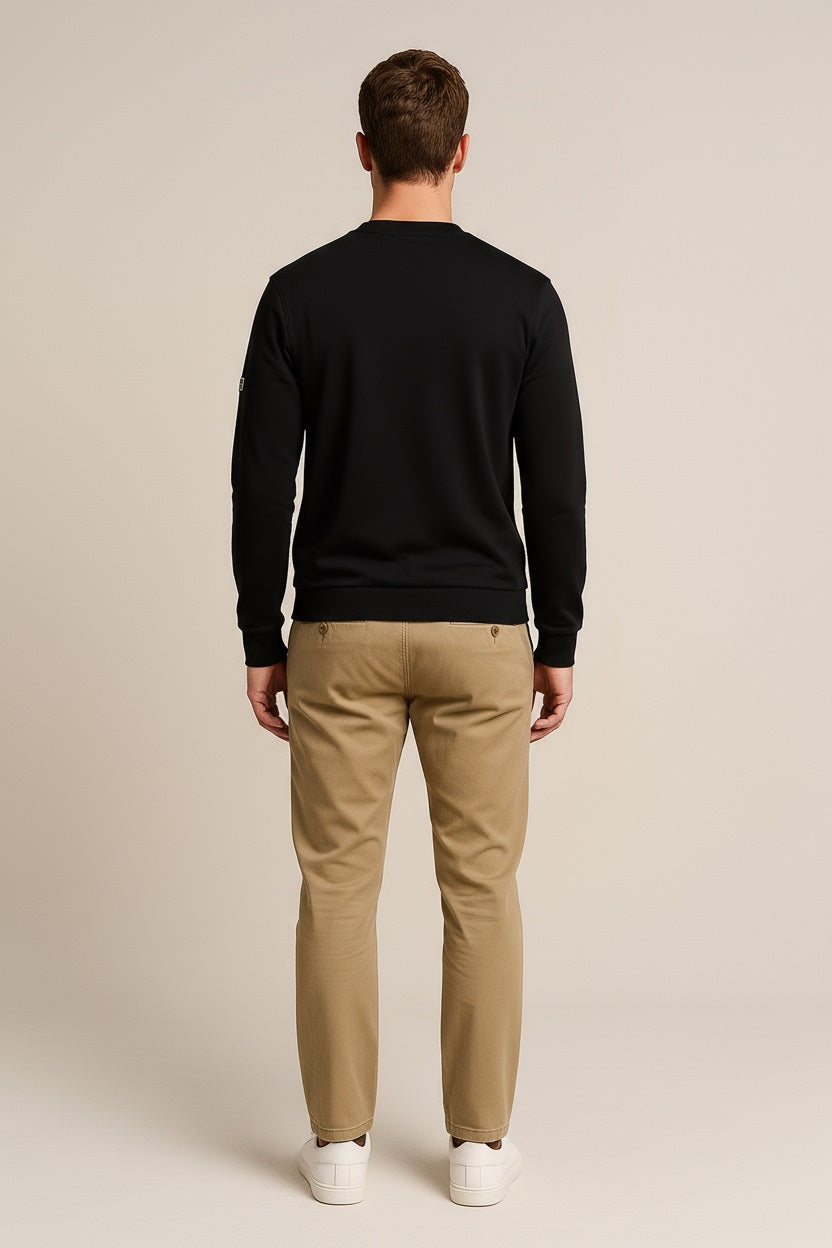 Octave Men Black Solid High Neck Sweatshirt