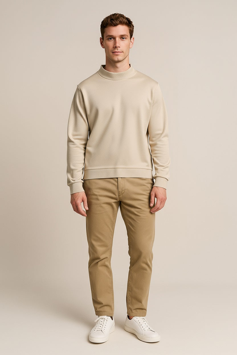 Octave Men Stone Solid High Neck Sweatshirt