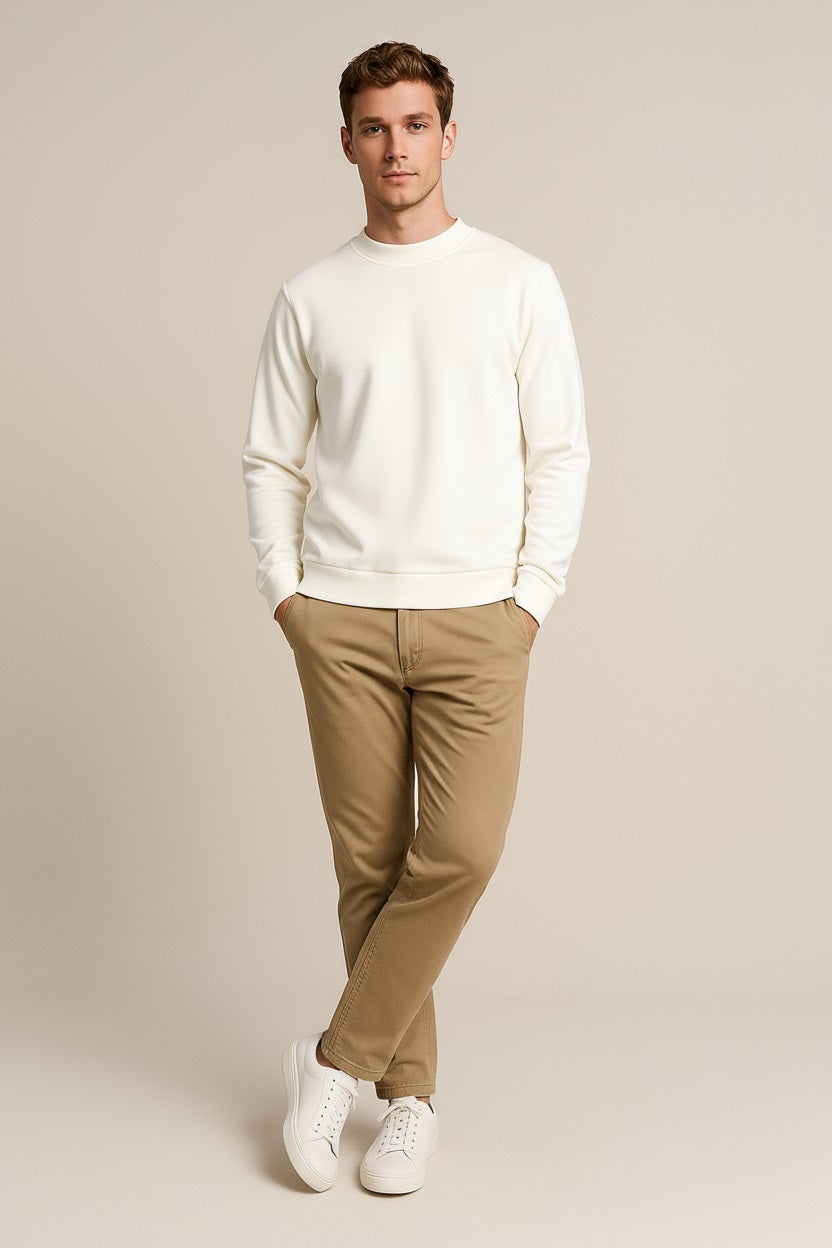 Octave Men Solid High Neck Sweatshirt