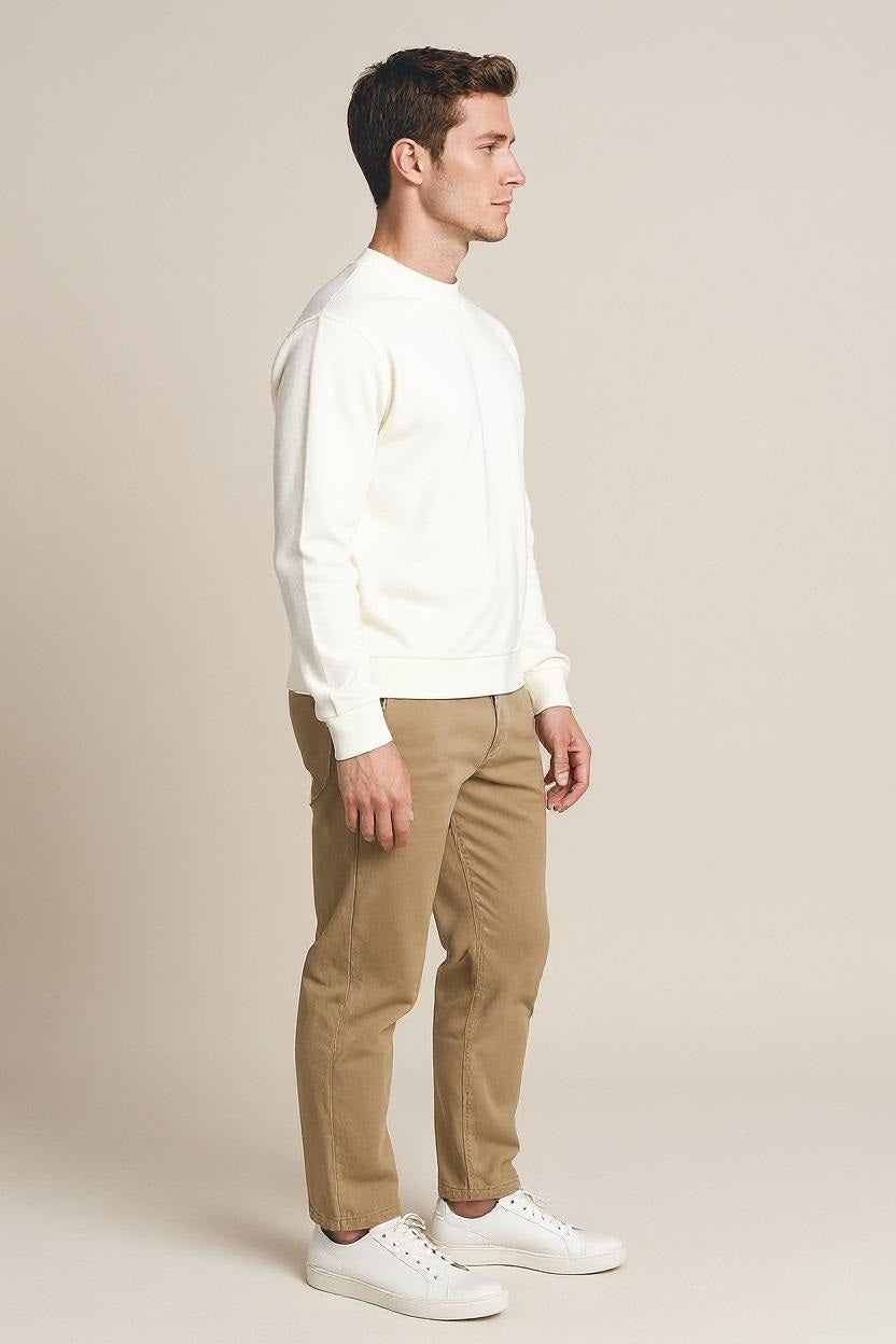 Octave Men Solid High Neck Sweatshirt