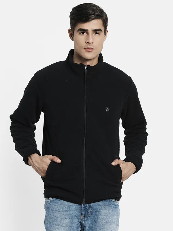 Men Black Solid Sweatshirt