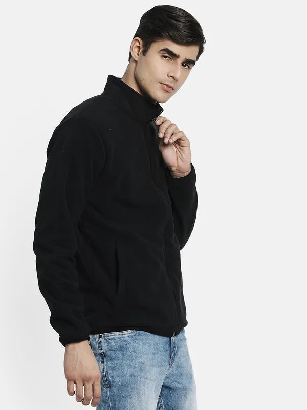 Men Black Solid Sweatshirt