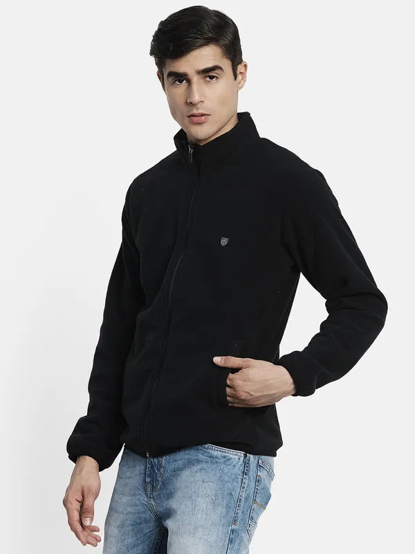 Men Black Solid Sweatshirt