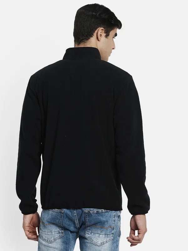 Men Black Solid Sweatshirt