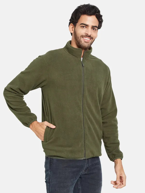 Octave Men Olive Green Sweatshirt