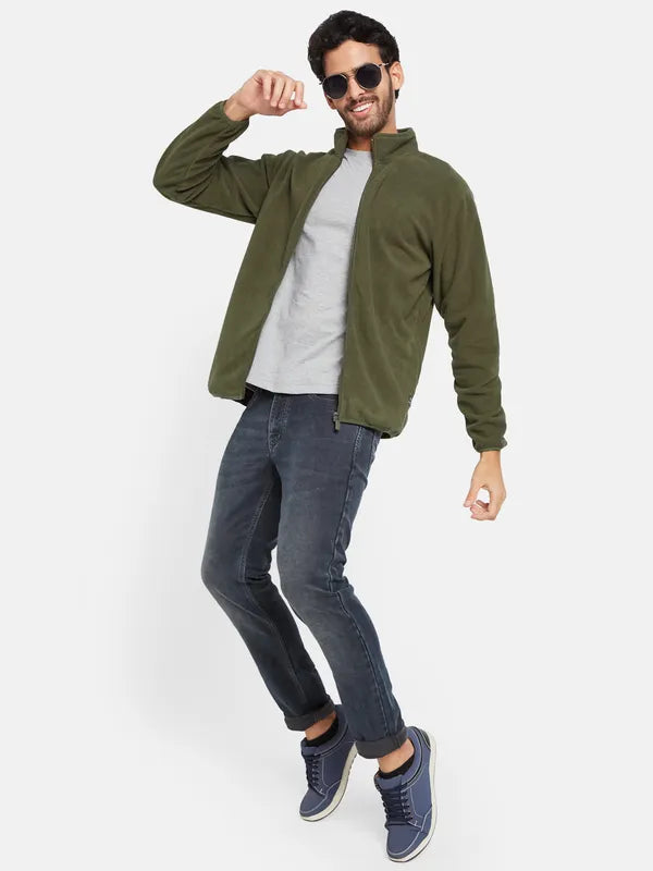 Octave Men Olive Green Sweatshirt