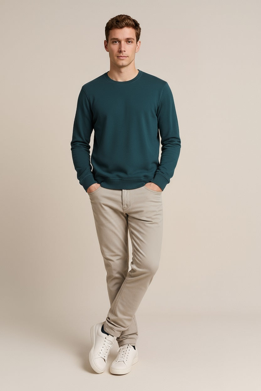 Octave Men Solid Round Neck Sweatshirt