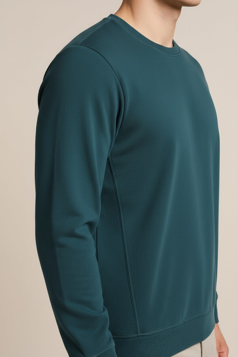 Octave Men Solid Round Neck Sweatshirt