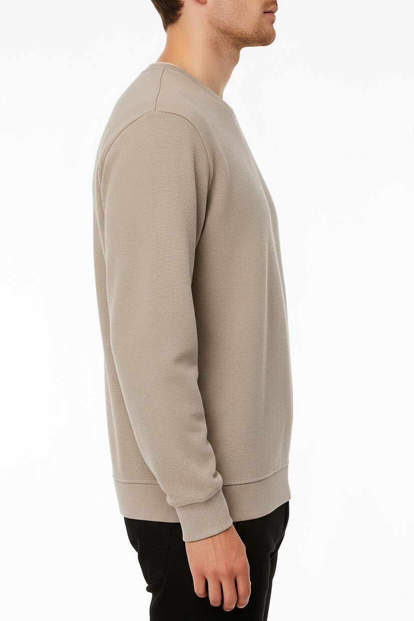 Octave Men Stone Solid Round Neck Sweatshirt