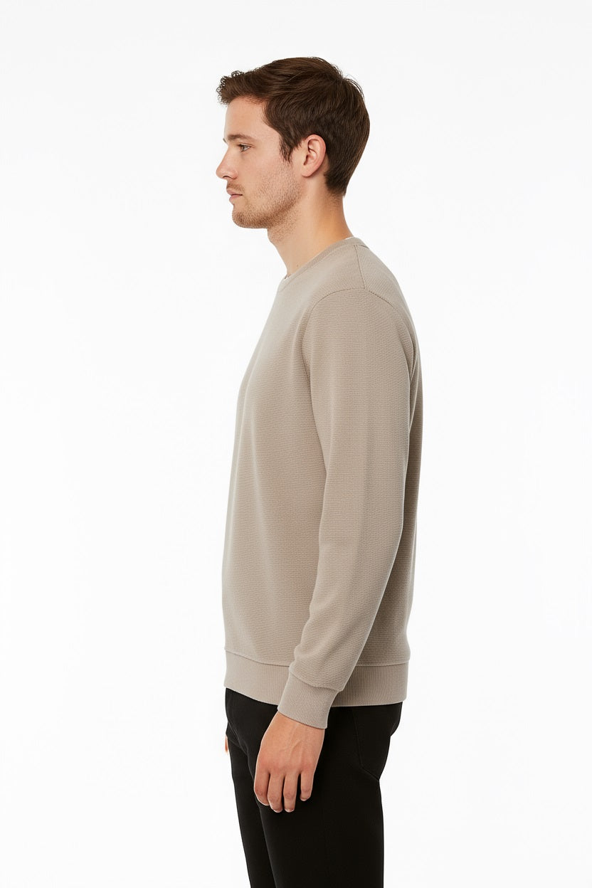 Octave Men Stone Solid Round Neck Sweatshirt