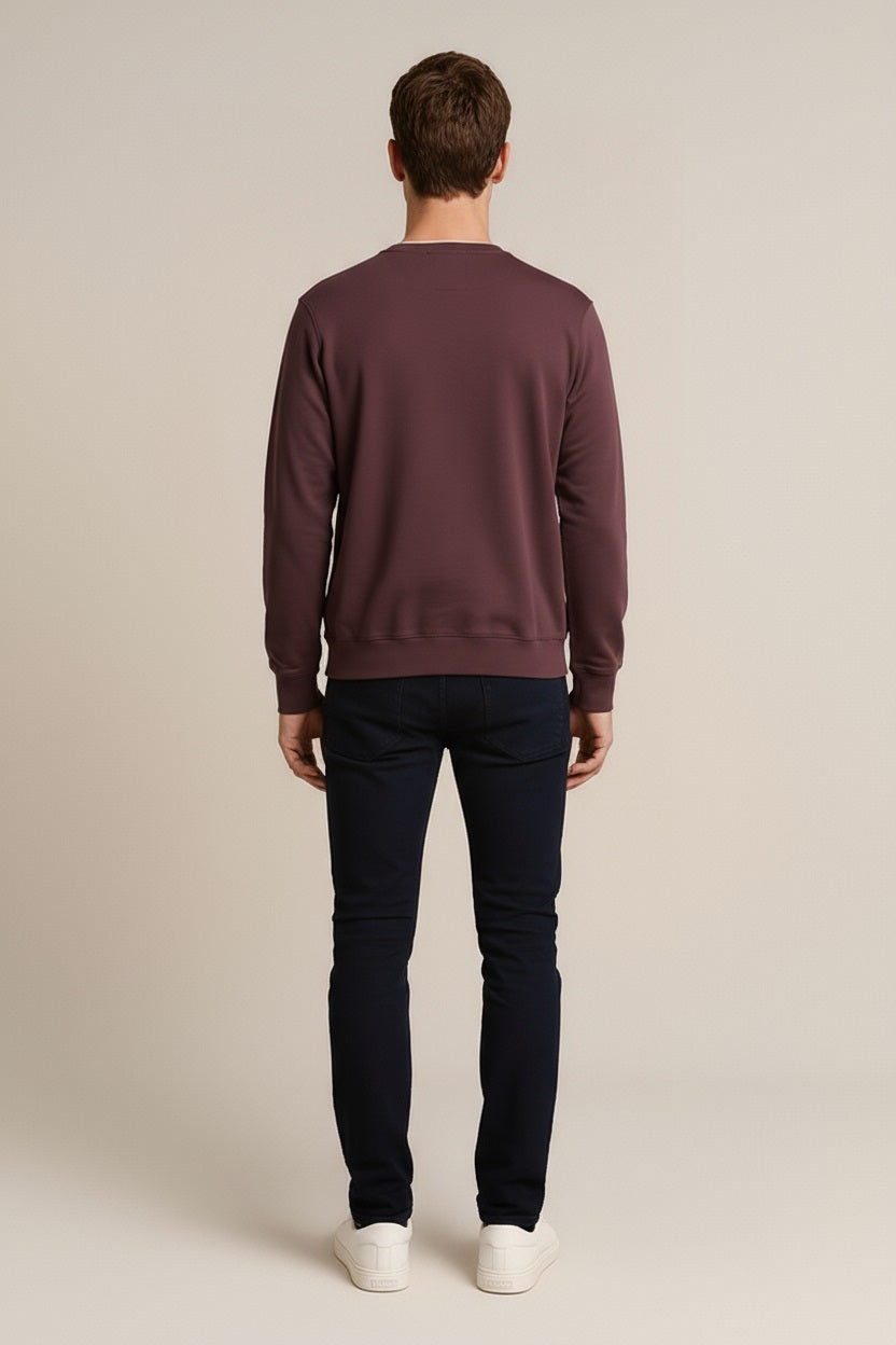 Octave Men Solid Round Neck Sweatshirt