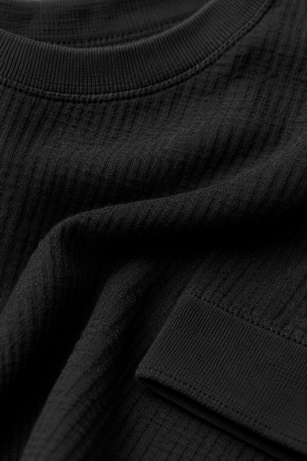 Men’s Black Brushed Seersucker Fleece Full Sleeve Winter Sweatshirt