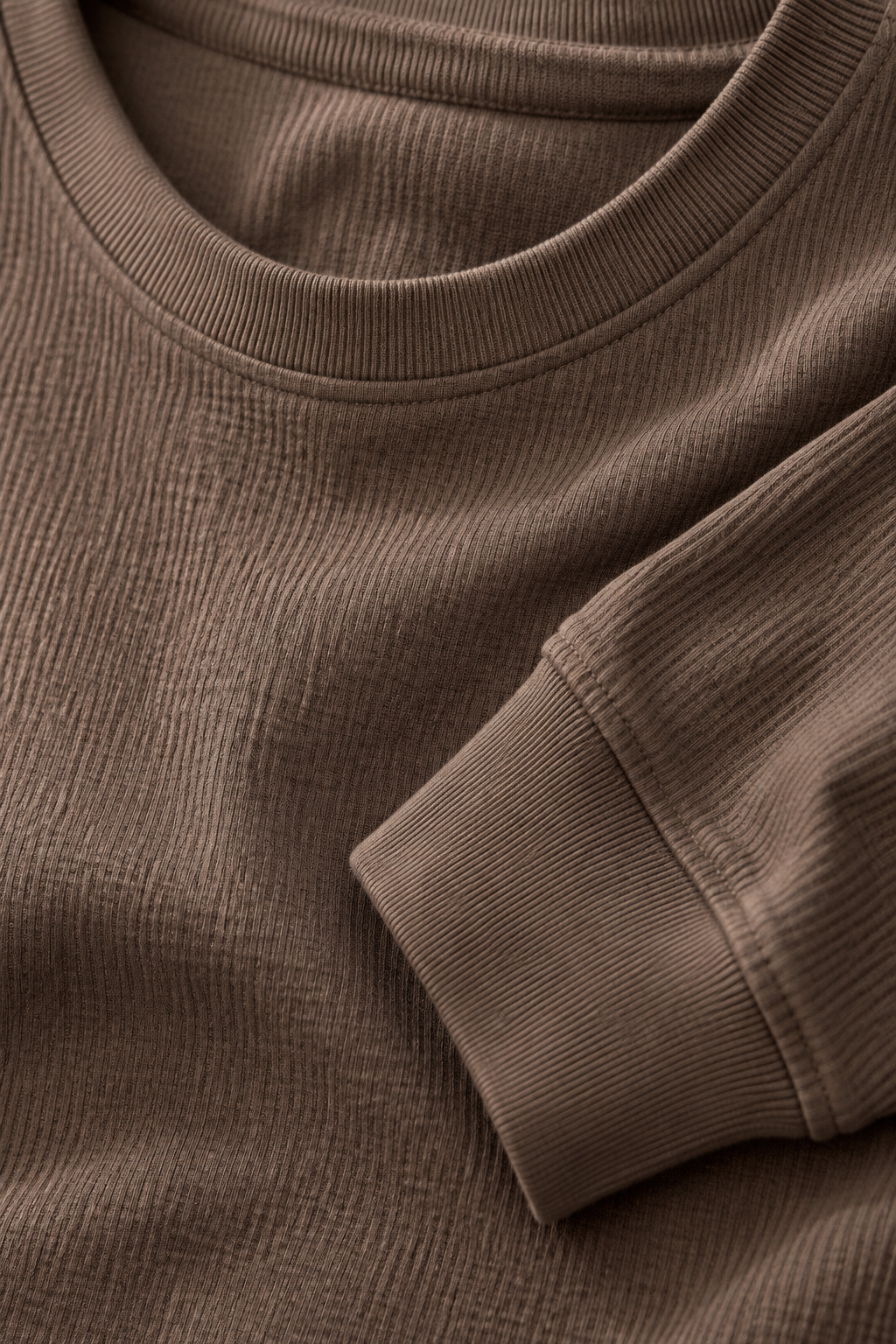 Men’s Espresso Brushed Seersucker Fleece Full Sleeve Winter Sweatshirt