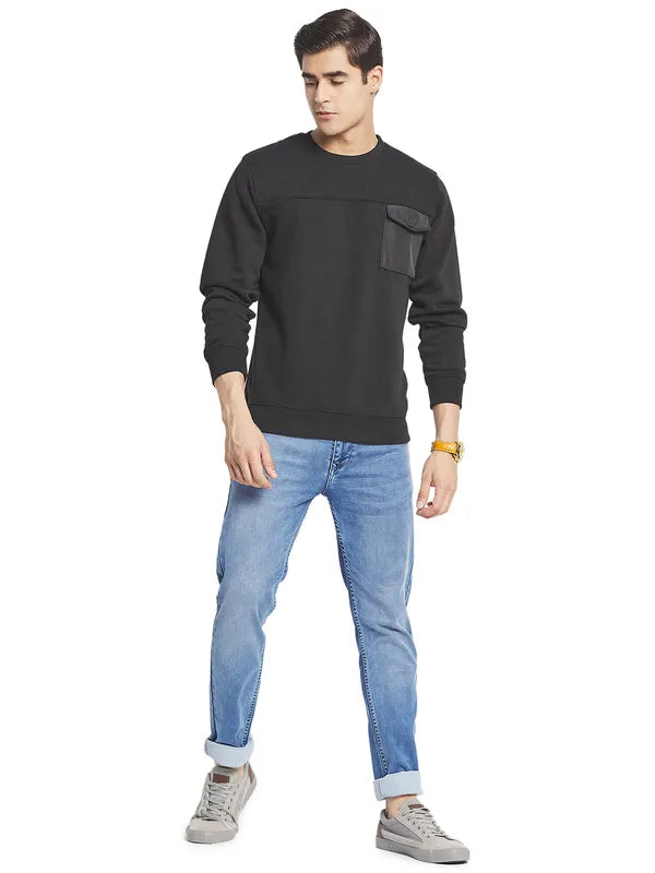 Octave Men Black Sweatshirt