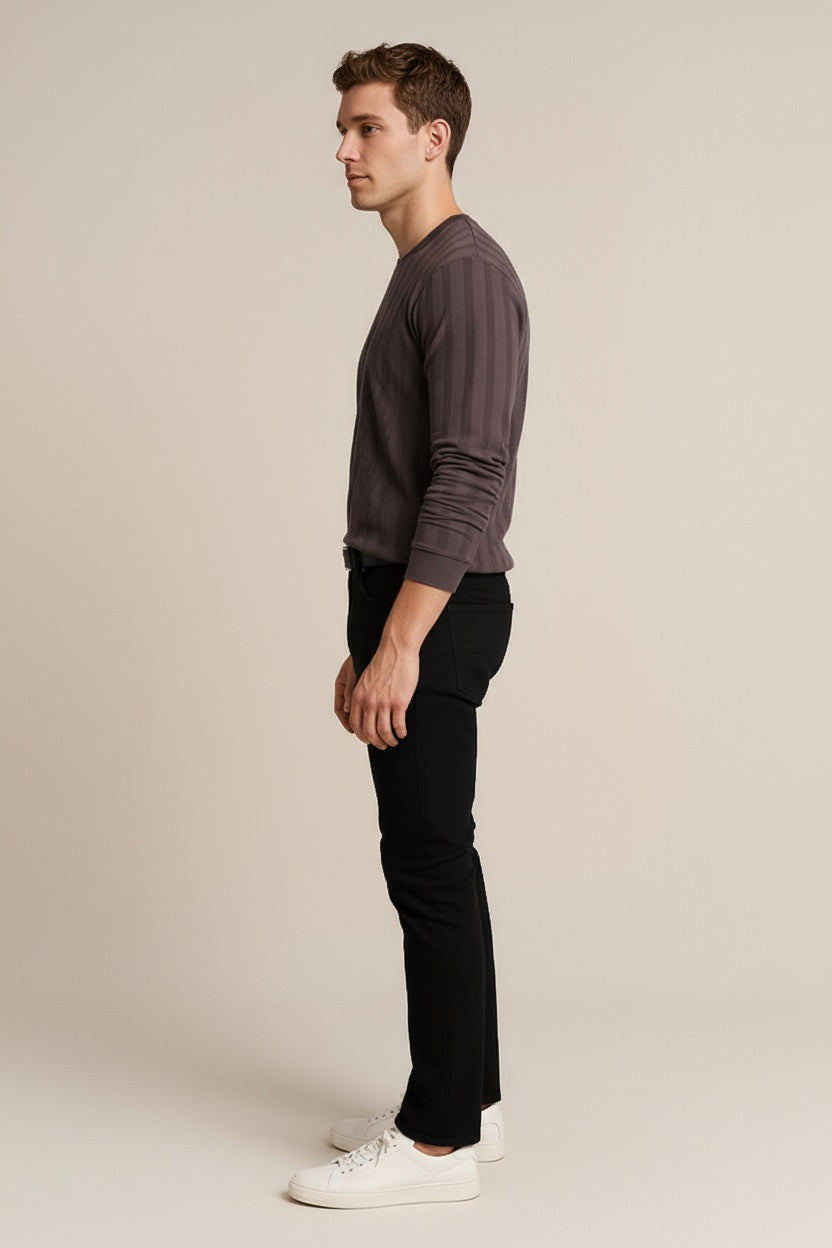 Octave Men Striped Round Neck Sweatshirt