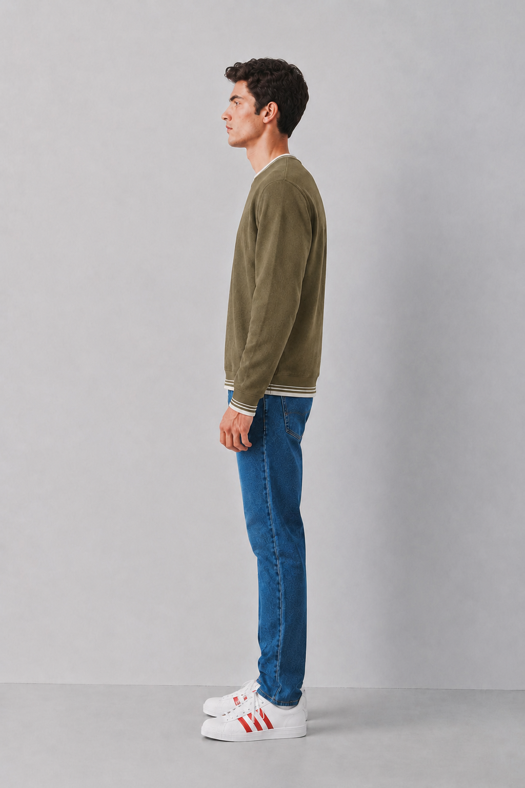 Men’s Tobacoo Flat Back Knit Bonded Winter Sweatshirt