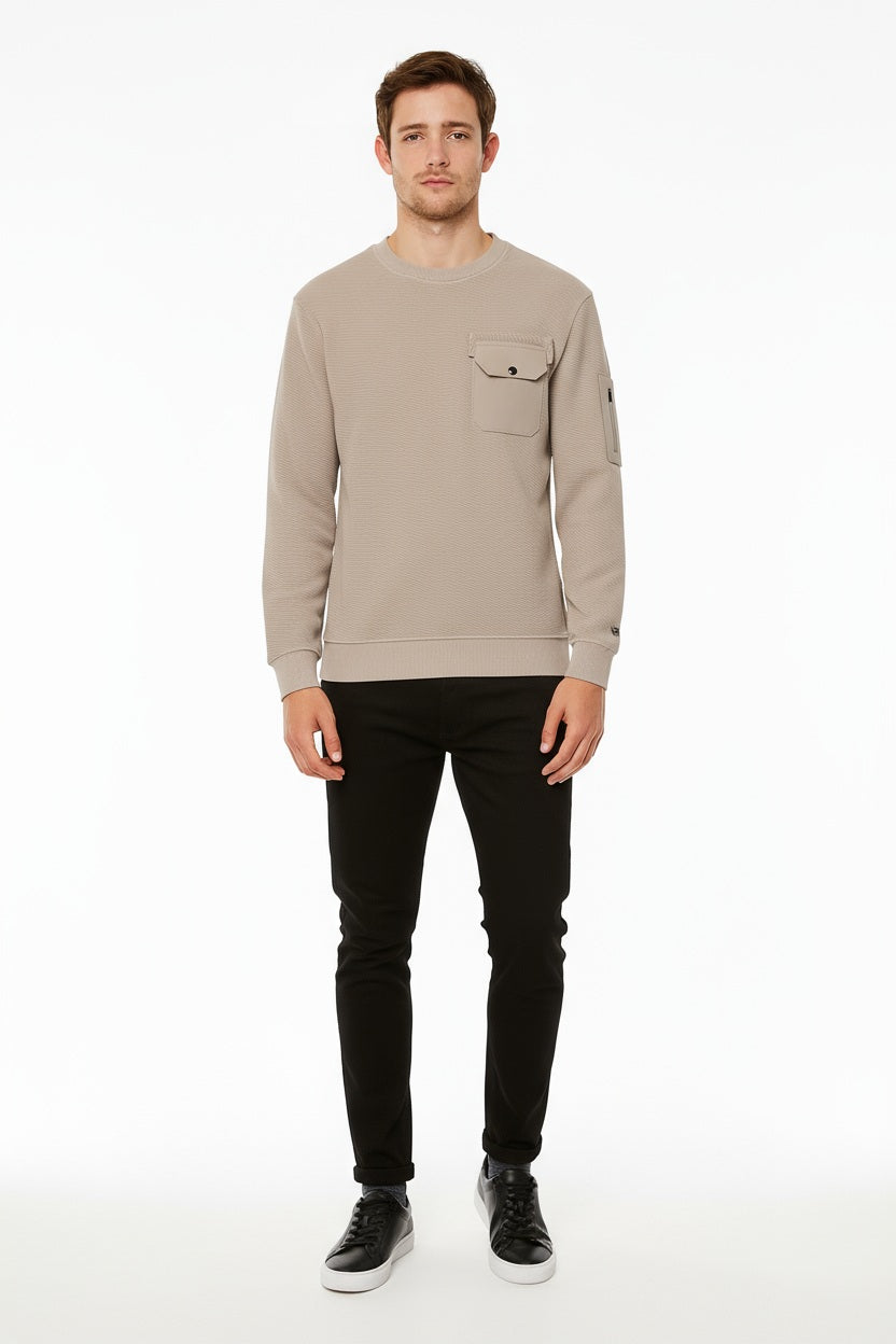 Octave Men Solid Round Neck Sweatshirt