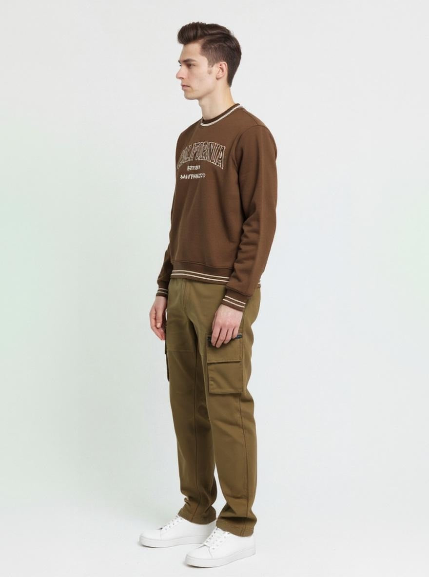 Octave Men Round Neck Graphic Print Sweatshirt