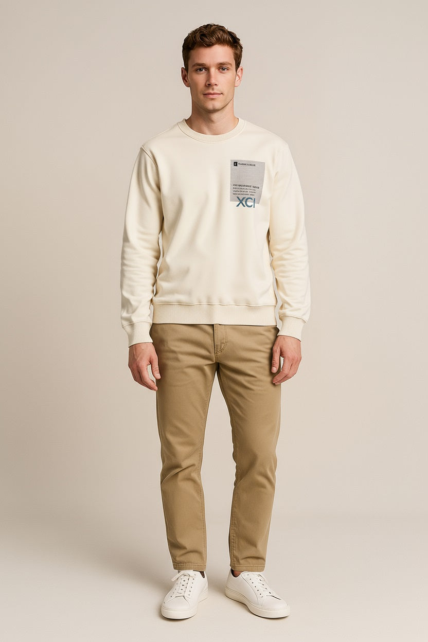 Octave Men Printed Round Neck Sweatshirt