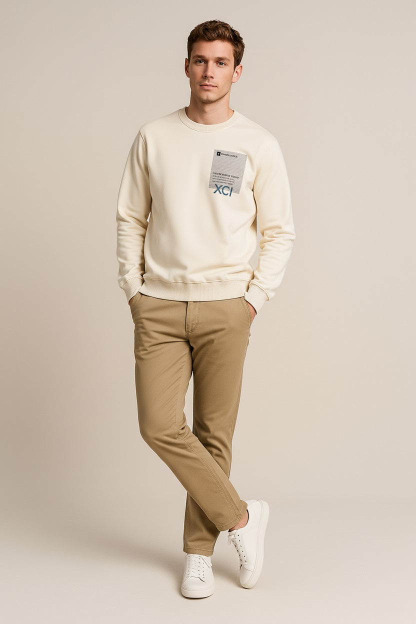 Octave Men Printed Round Neck Sweatshirt