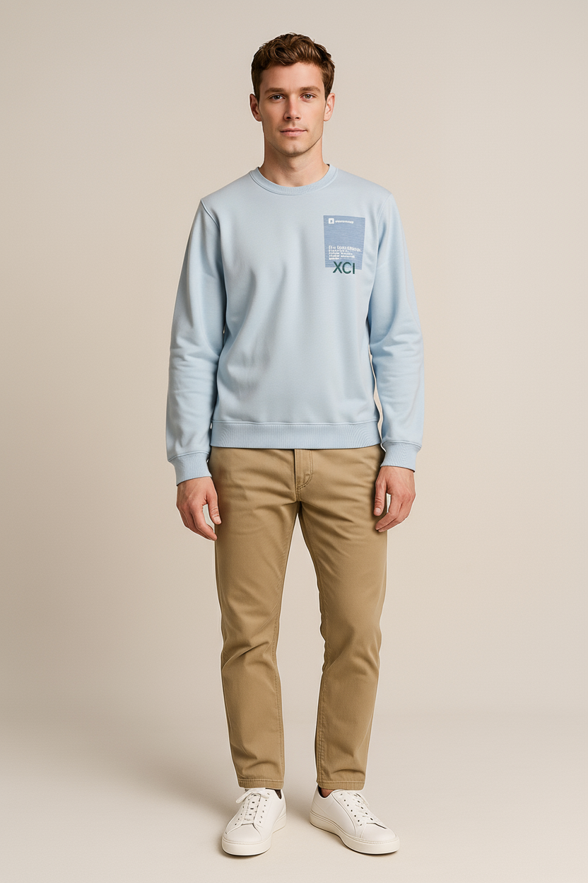 Octave Men Printed Round Neck Sweatshirt