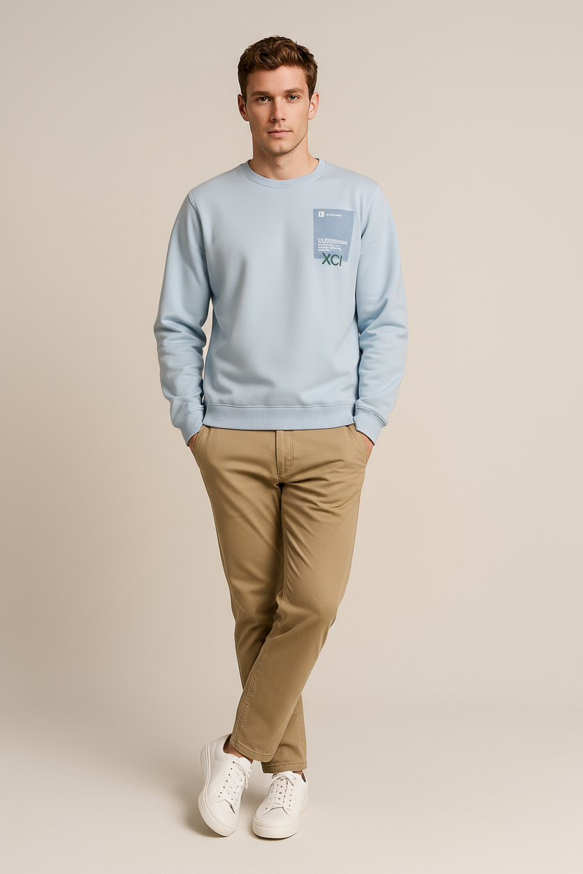 Octave Men Printed Round Neck Sweatshirt