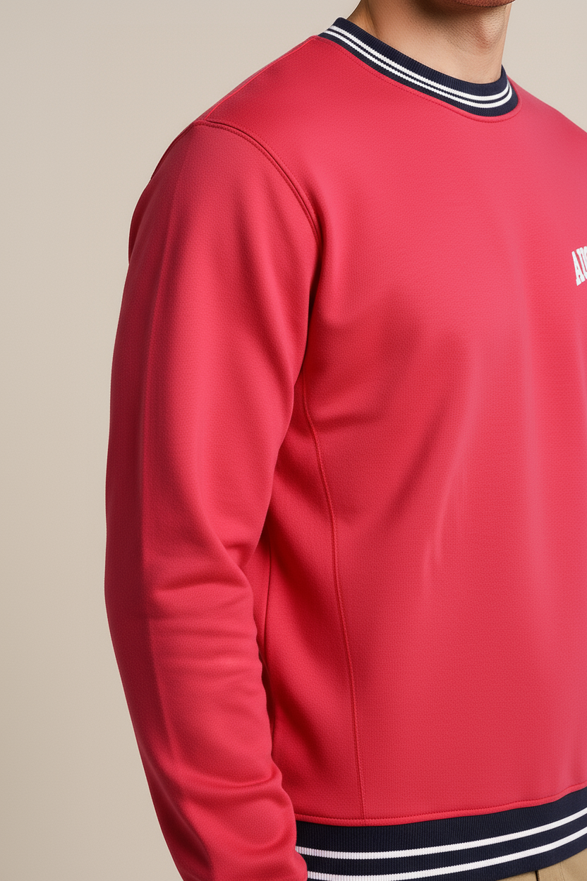 Octave Men Printed Round Neck Long Sleeve Pullover Sweatshirt