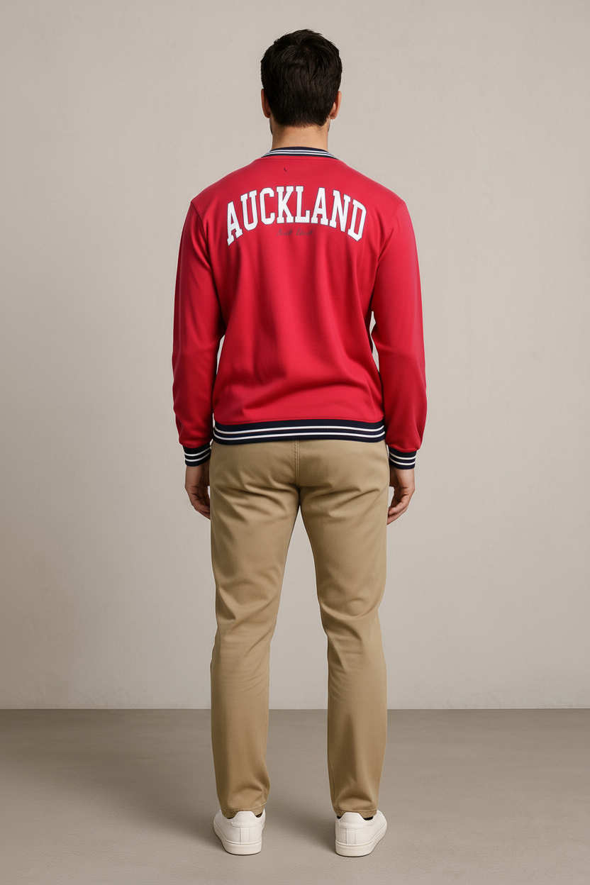 Octave Men Printed Round Neck Long Sleeve Pullover Sweatshirt