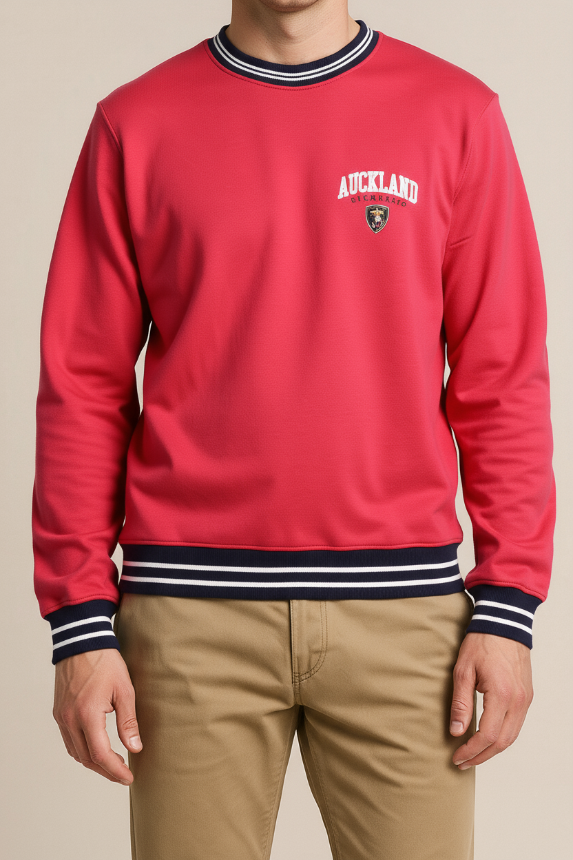 Octave Men Printed Round Neck Long Sleeve Pullover Sweatshirt