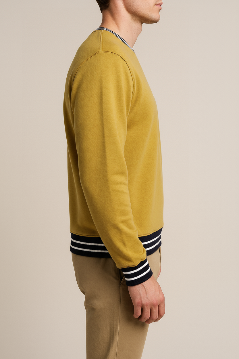 Octave Men Printed Round Neck Long Sleeve Pullover Sweatshirt