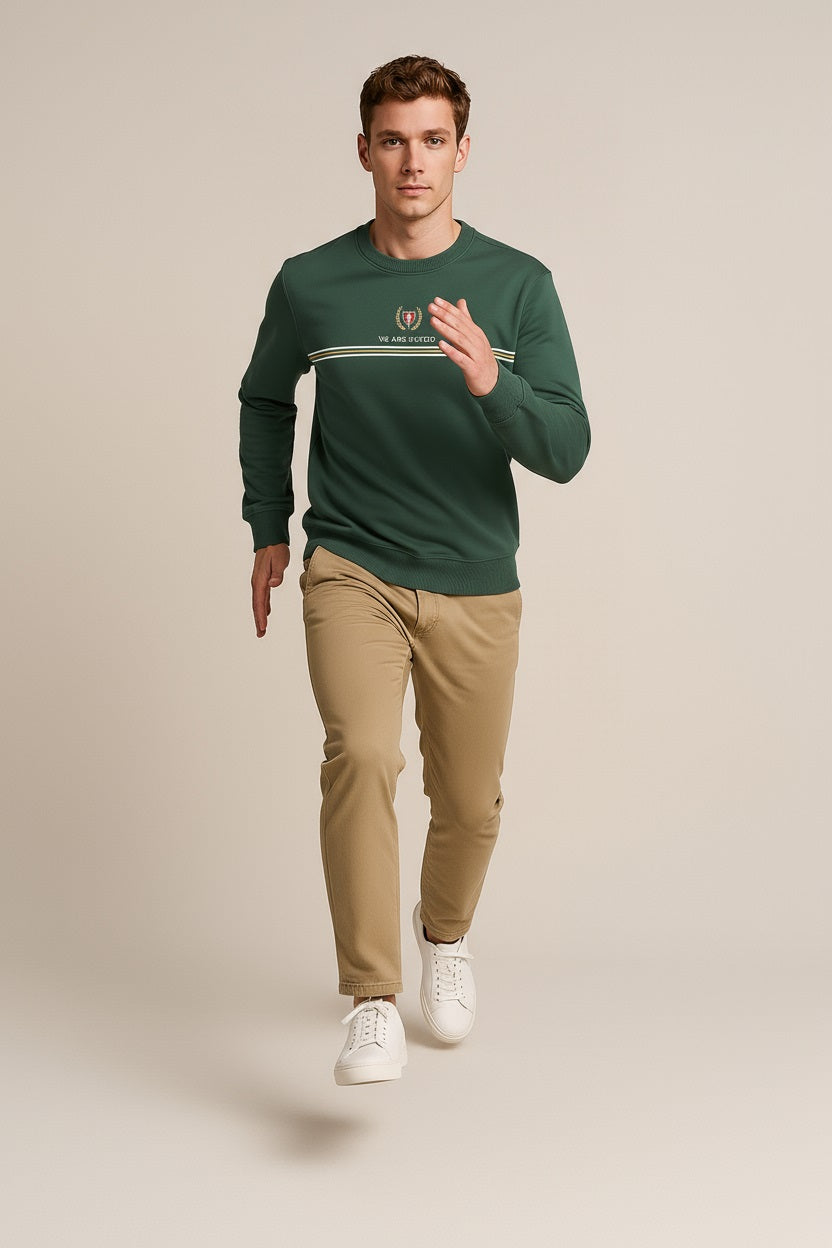 Octave Men Printed Round Neck Sweatshirt