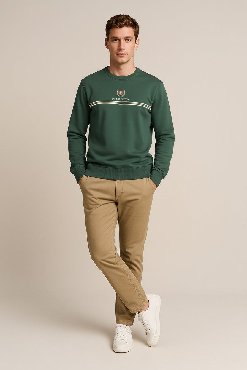 Octave Men Printed Round Neck Sweatshirt