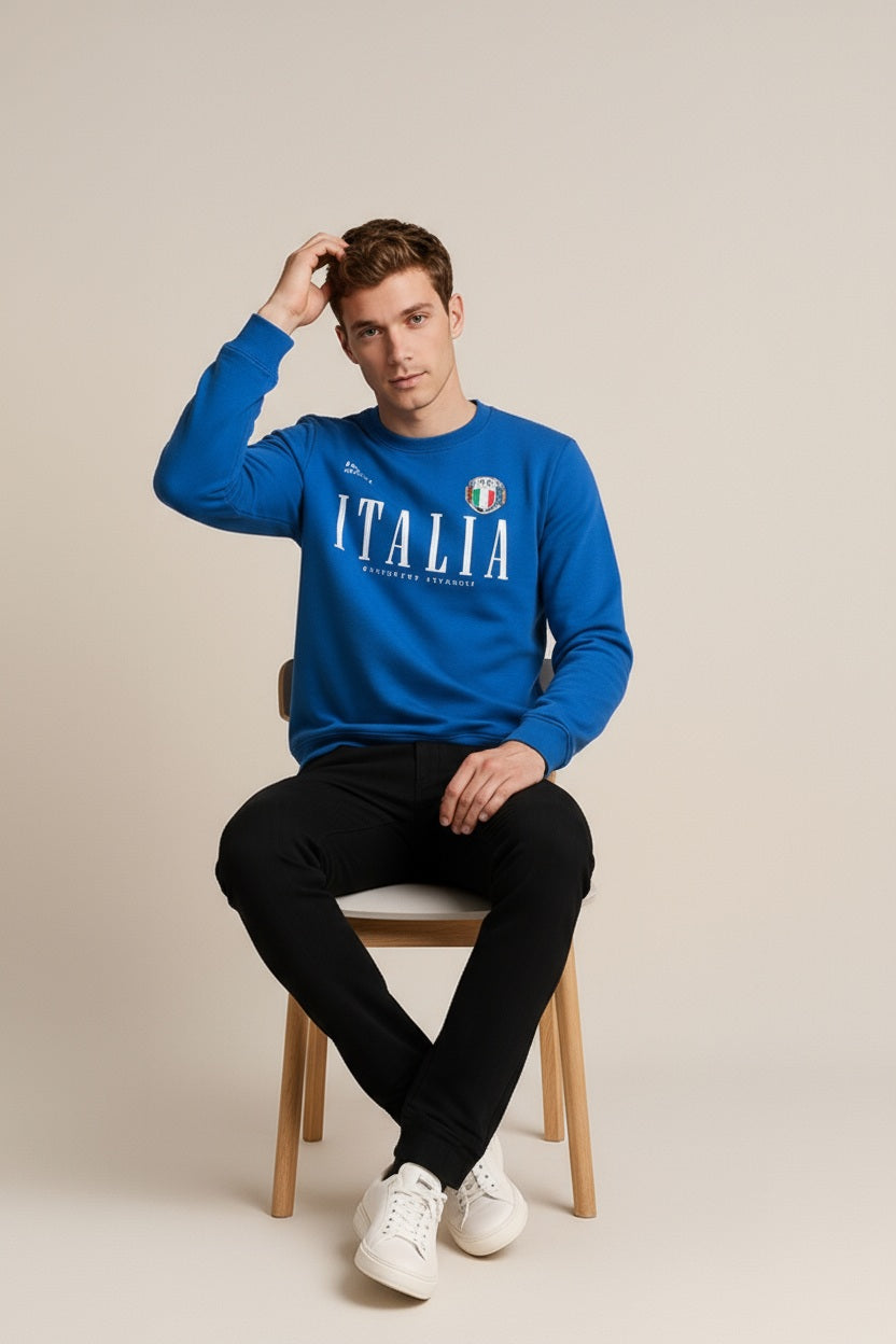 Ocatve Men Royal Graphic Round Neck Sweatshirt