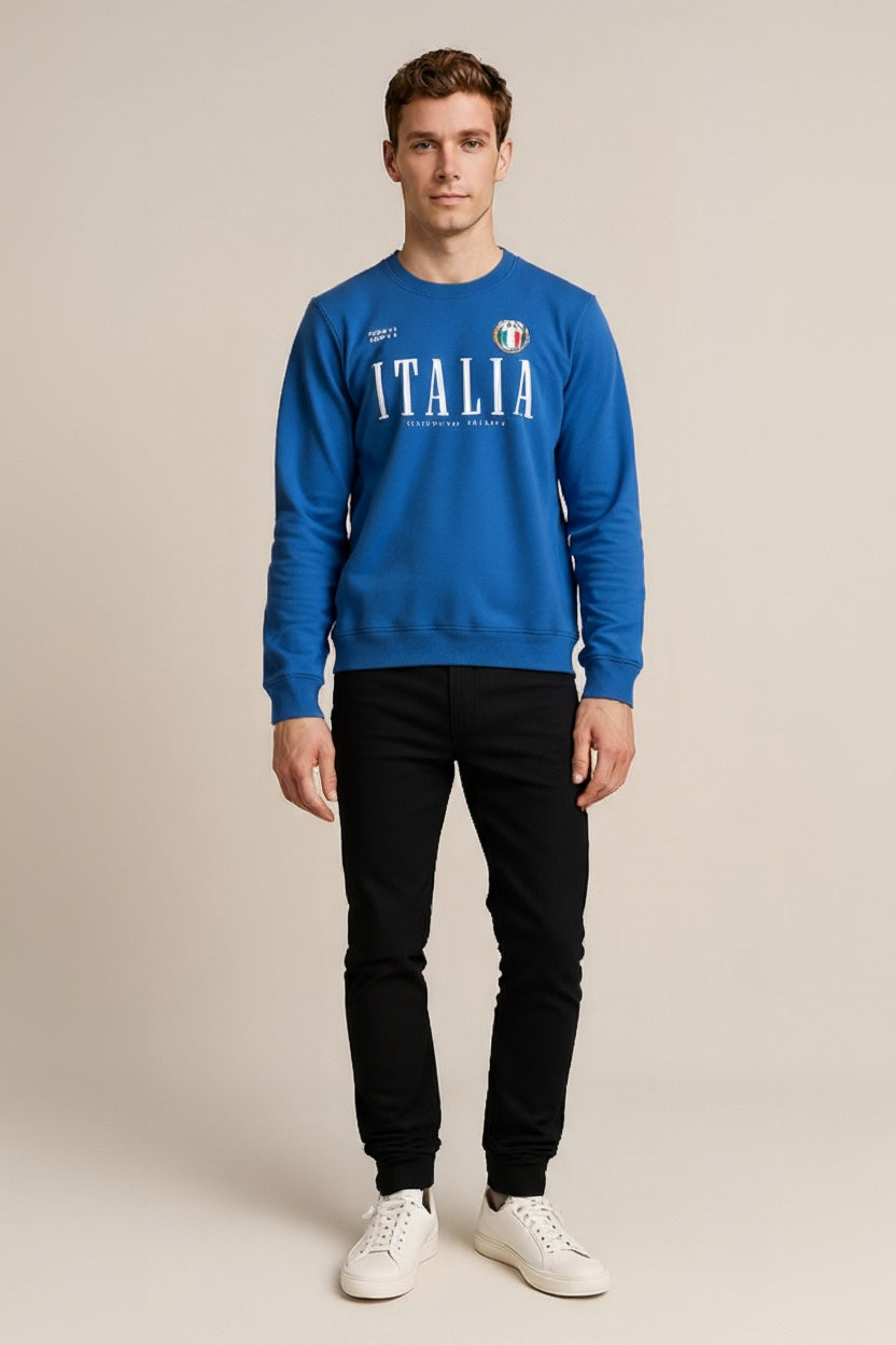 Ocatve Men Royal Graphic Round Neck Sweatshirt