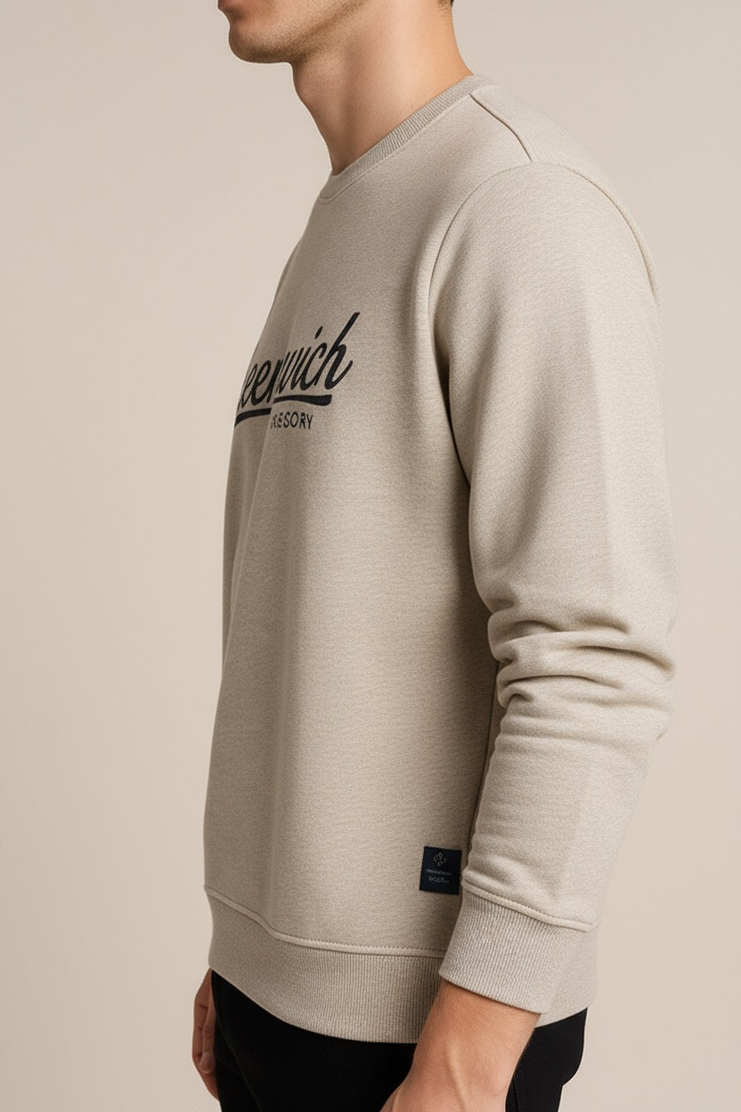 Octave Men Round Neck Graphic Print Sweatshirt