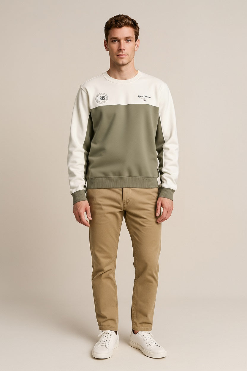 Octave Men Colourblocked Round Neck Sweatshirt