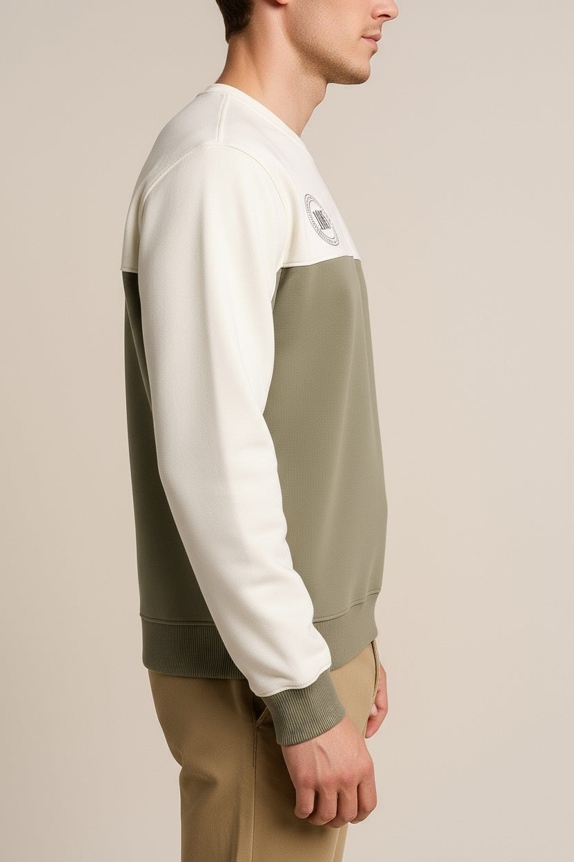Octave Men Colourblocked Round Neck Sweatshirt